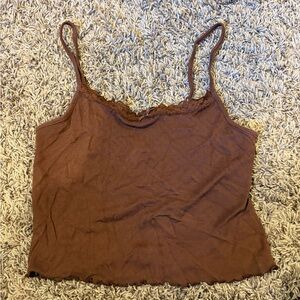American Eagle Outfitters Brown Camisole with Lace Trim